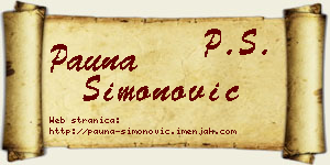 Pauna Simonović vizit kartica